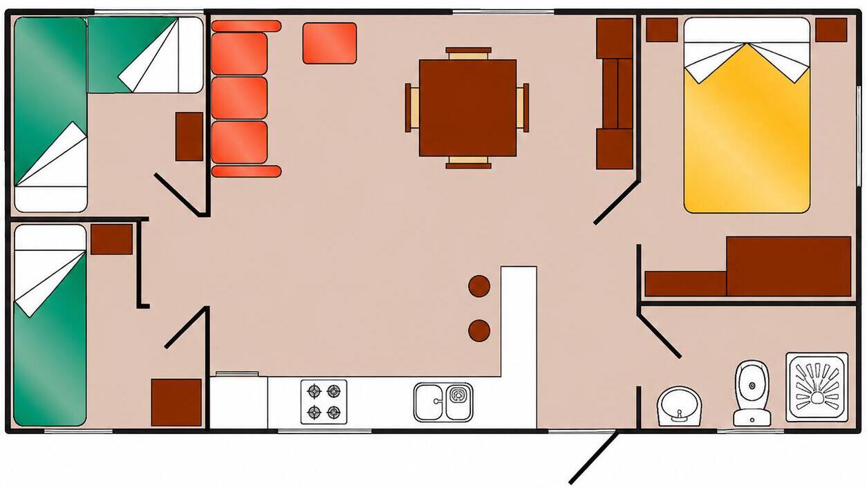 Plano casa Estelas en Camping Cangas